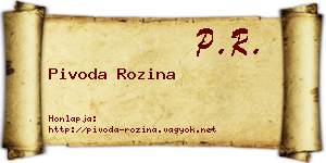 Pivoda Rozina névjegykártya